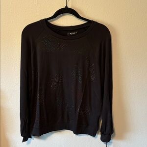 Michael Lauren Black Sweater with Rhinestone Accents